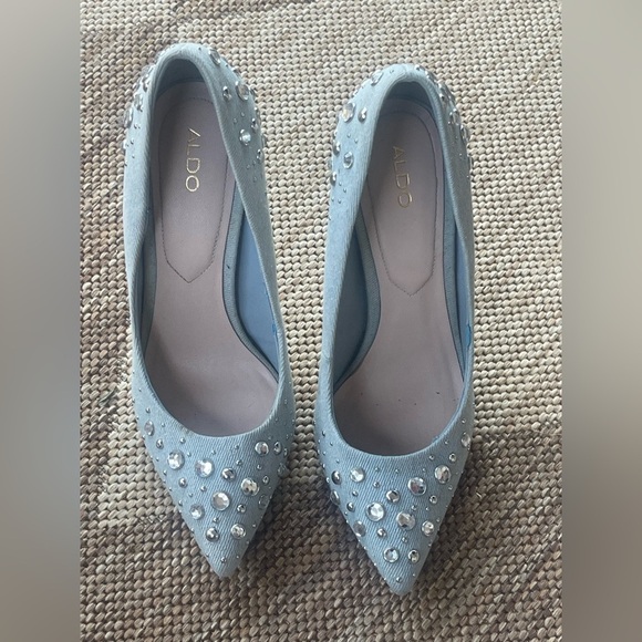 ALDO Elegant Blue Embellished Women's denimHeels size 7 - Picture 2 of 16